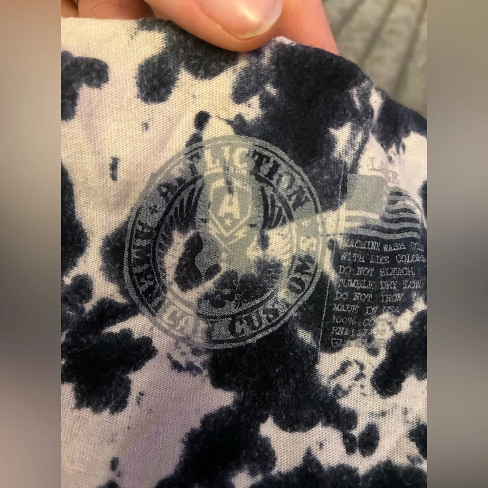 Affliction Red and Black Tie-Dye Fringe Top - Picture 8 of 8